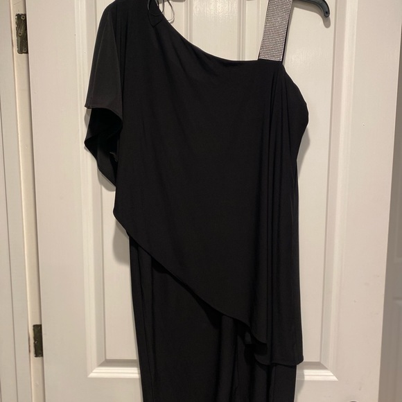 Women's R&M Richards Short Dress with Rhinestone Straps - Picture 4 of 4